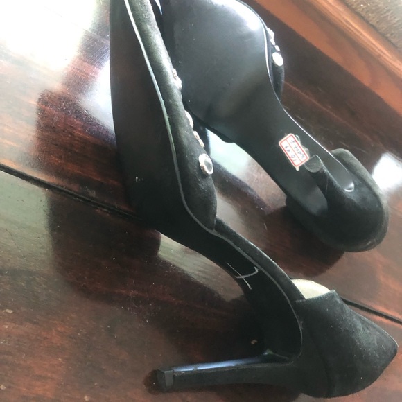 3/$25 COLIN STUART 9 velvety black heels w bling dets - Picture 8 of 9